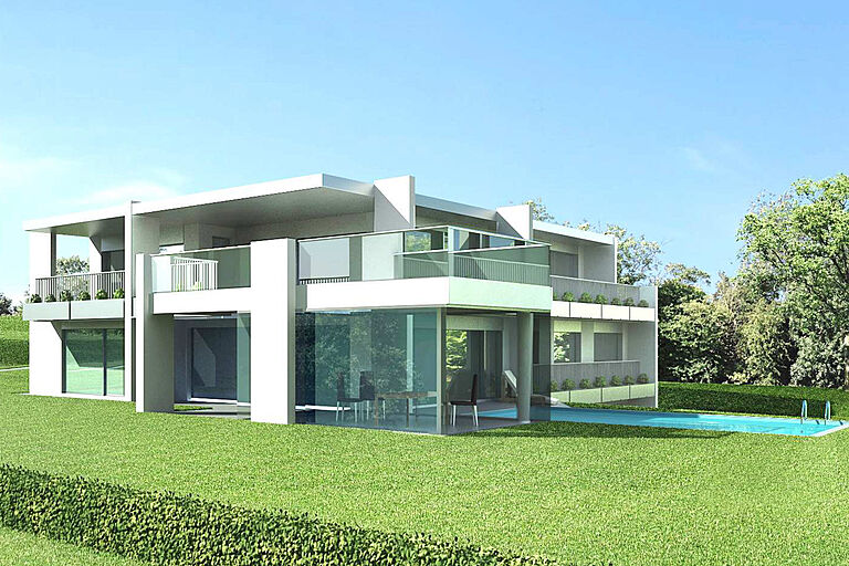 Costruite la vostra villa di 400 m2 con piscina su un terreno con fantastica vista lago  - 6343 Risch